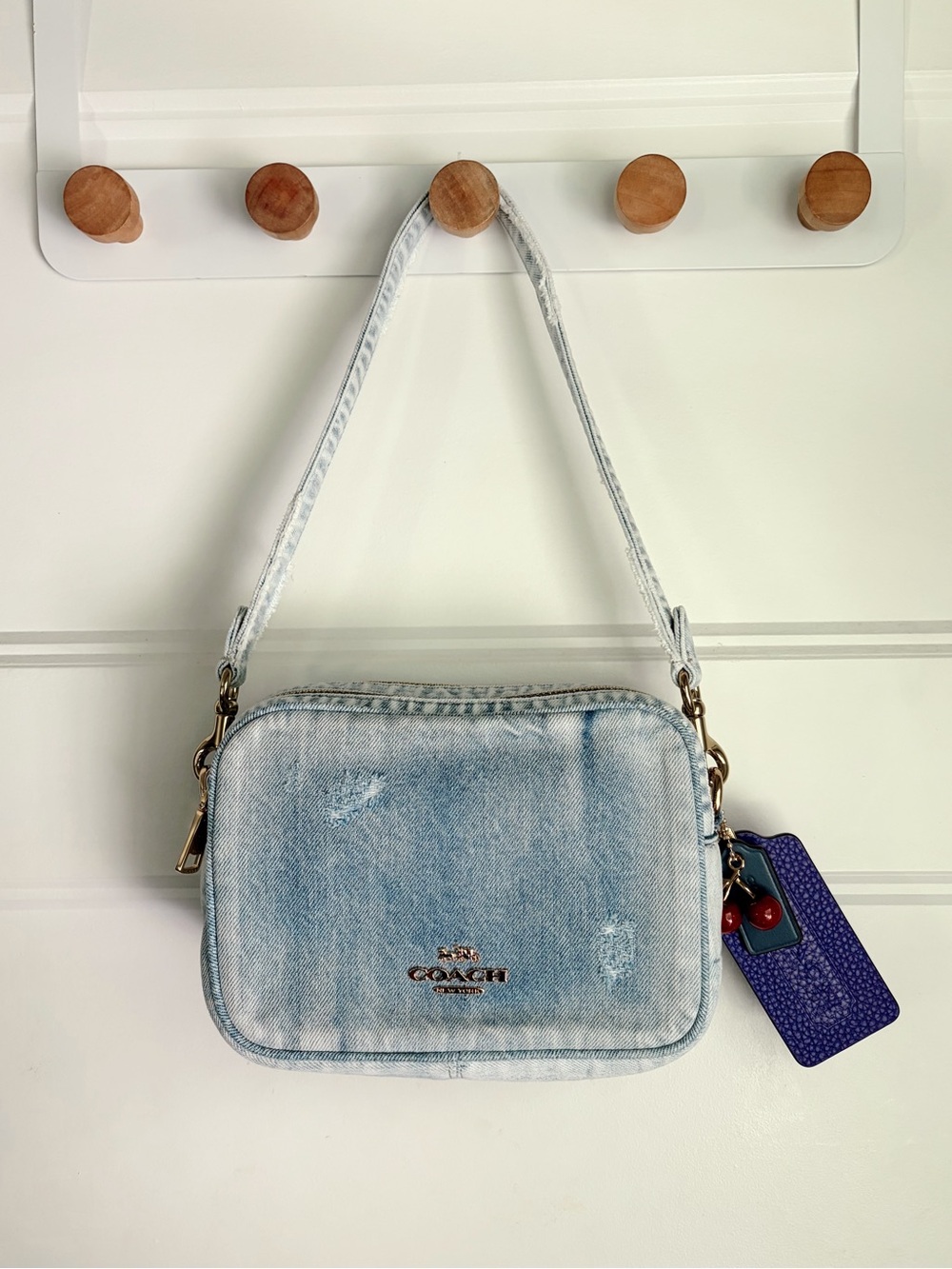 Coach Loved Denim Mini Carey Crossbody Bag